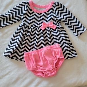Healthtex pink and black dress, newborn